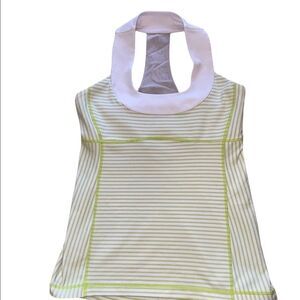 Lululemon Scoop Neck Tank Top Yellow White Stripe